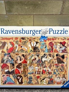 Ravensburger Beige and Red Vintage Couples Illustration Puzzle 1,500 Pieces